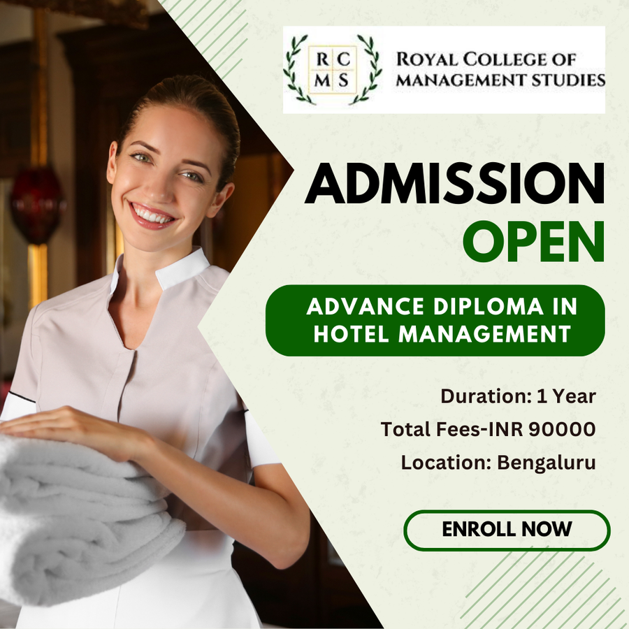 Advance Diploma in Hotel Management at ROYAL COLLEGE OF MANAGEMENT STUDIES, Bengaluru/Bangalore
